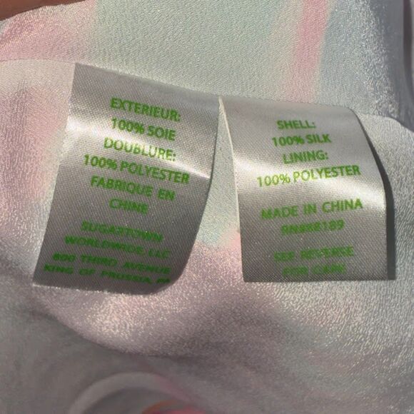 Lilly Pulitzer XS Silk Floral Dress Pink Blue Green Spaghetti Strap Slip Dress - Picture 4 of 5